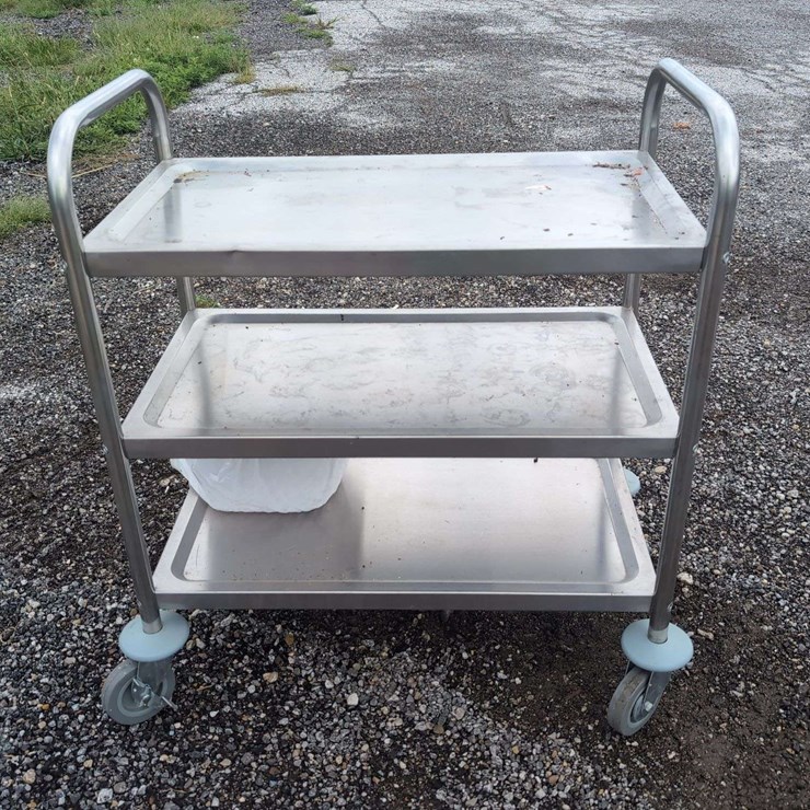 Three-Tier Stainless Steel Utility Cart with Swivel Casters