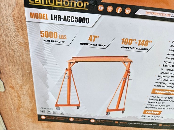 #202-•-2026-land-honor-5000lb-gantry-crane-image-3
