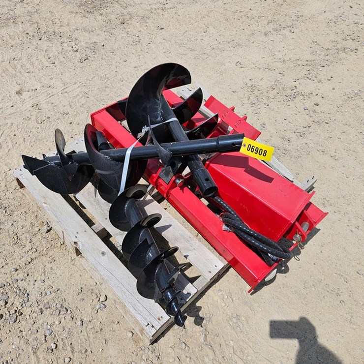 #6908 • New Skid Steer Post Hole Digger