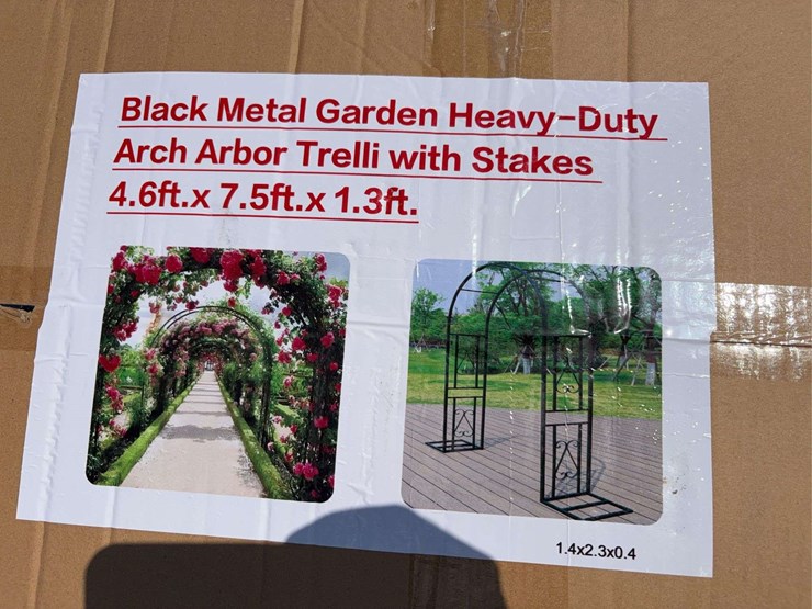 black-metal-garden-heavy-duty-arch-arbor-trellis-with-stakes-image-2