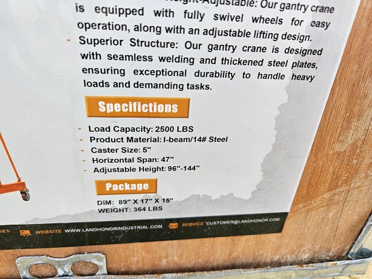 #191-•-2026-land-honor-2500lt-gantry-crane-image-5