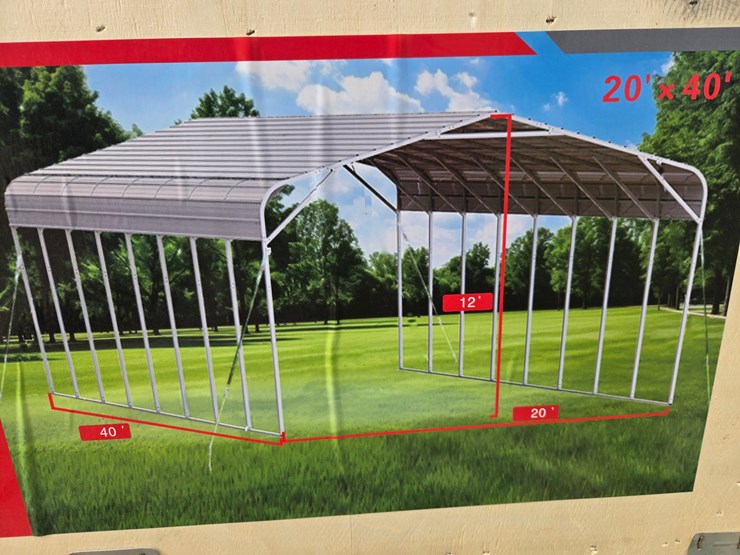 #2058-•-20x40-all-steel-carport-w/-open-sidewalls-**box-has-some-damage**-image-7