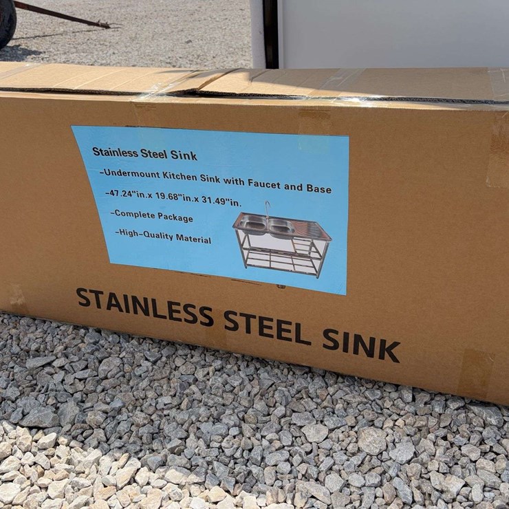 Stainless Steel Sink with Faucet and Base