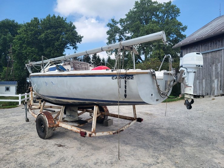capri-sailboat-w/-single-axle-bumper-trailer-and-johnson-sailmaster-motor-image-3