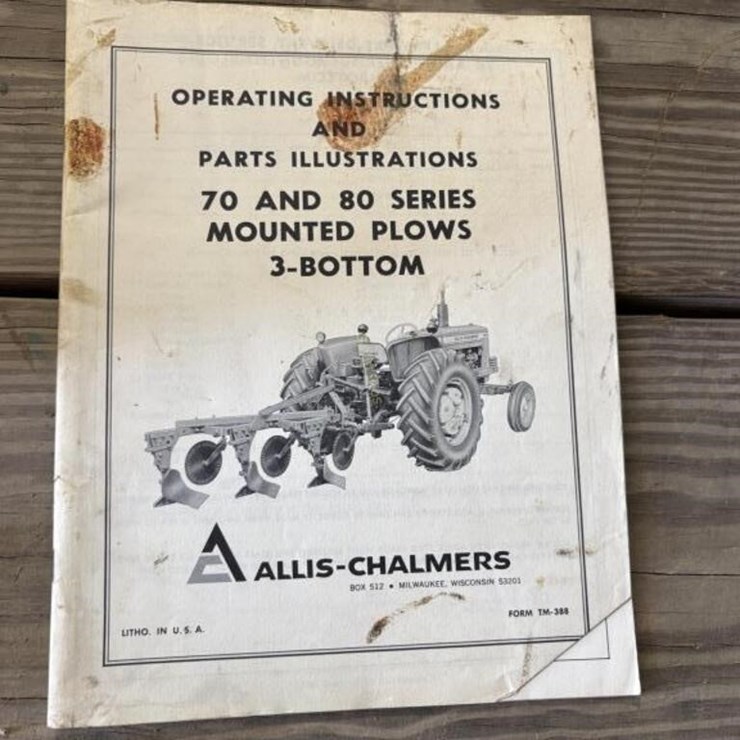 Allis Chalmers 70 & 80 Series Mounted Plows