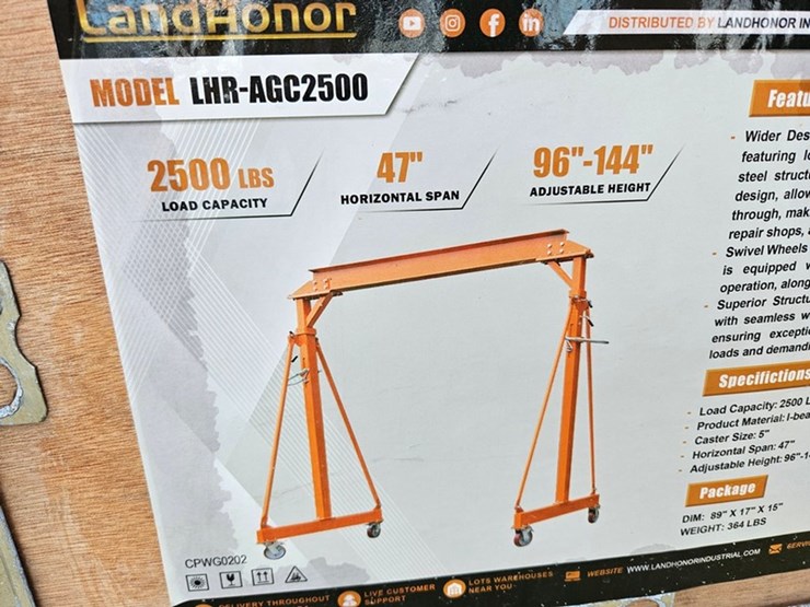#193-•-2026-land-honor-2500lb-gantry-crane-image-3