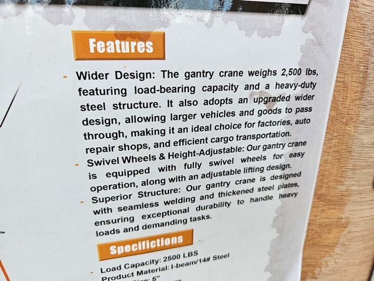 #193-•-2026-land-honor-2500lb-gantry-crane-image-4