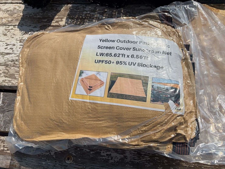 yellow-outdoor-patio-fabric-screen-cover-sunscreen-net-image-1