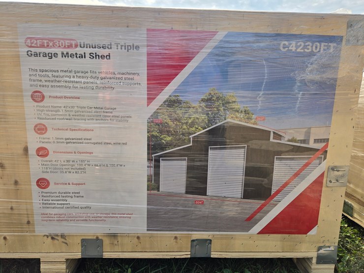 #2059-•-42x30-triple-garage-metal-shed-image-2