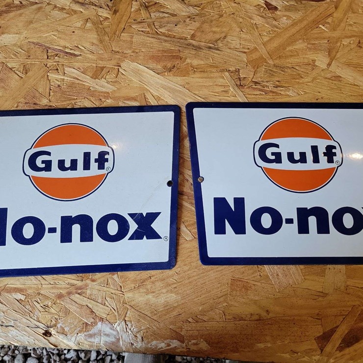 (2) Gulf Porcelain Signs