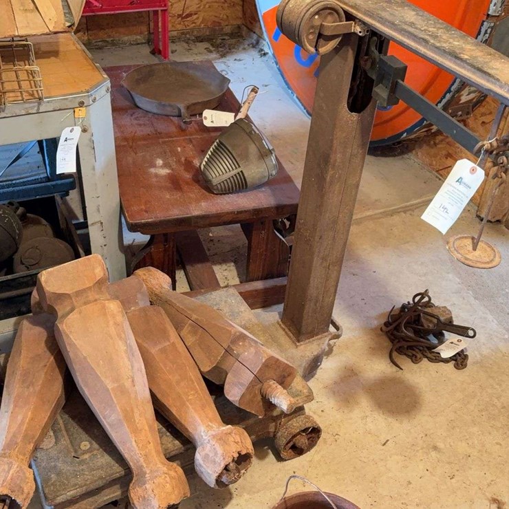 Rolling Fairbanks Platform Scale and Wooden Legs