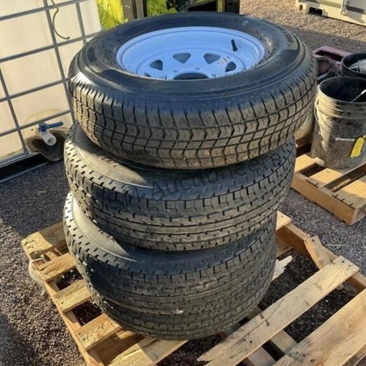 PALLET OF TRAILER TIRES & WHEELS