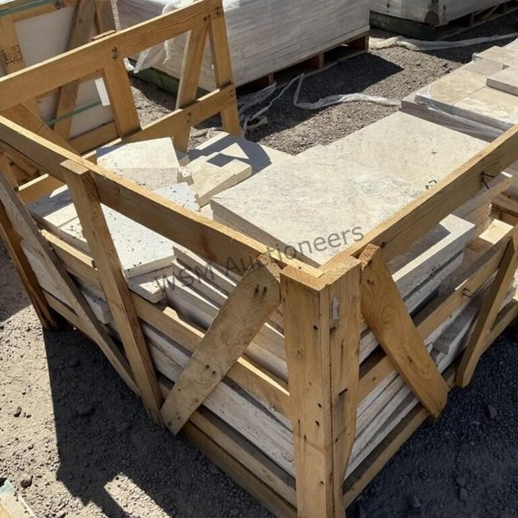 CRATE OF TRAVERTINE PAVERS