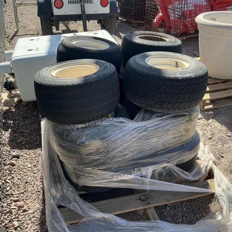 PALLET OF ASST GOLF CART WHEELS AND TIRES