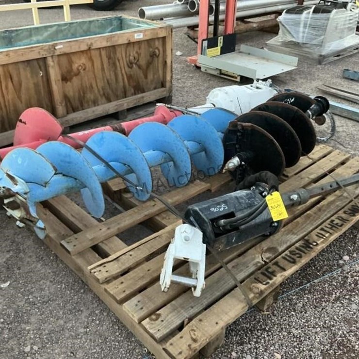 PALLET OF (3) AUGER HEADS & BITS