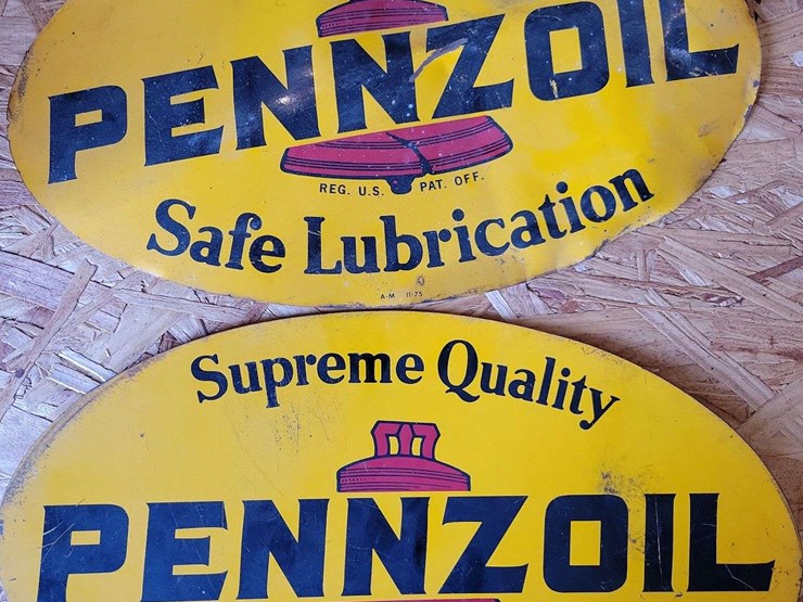 (2)-pennzoil-double-sided-signs-image-1