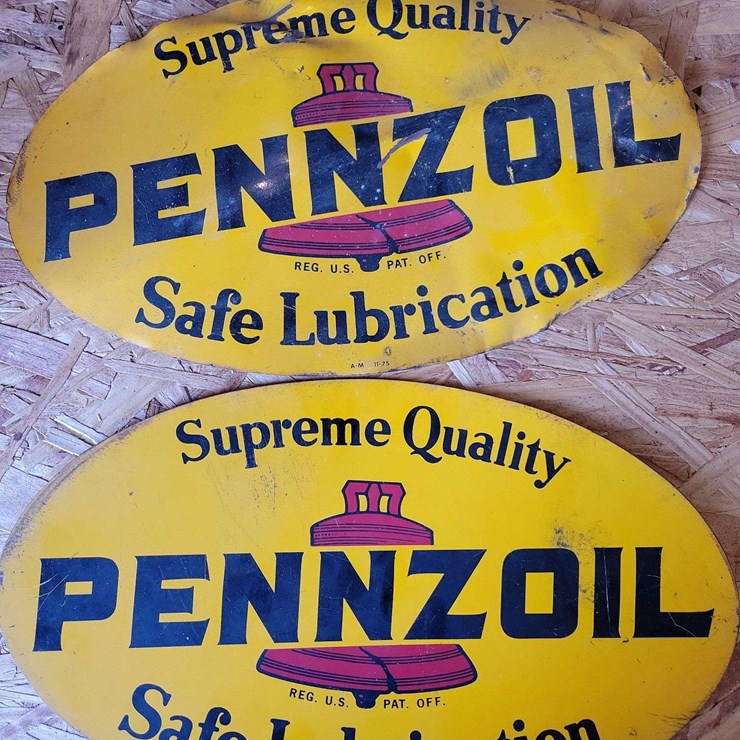 (2) Pennzoil Double Sided Signs