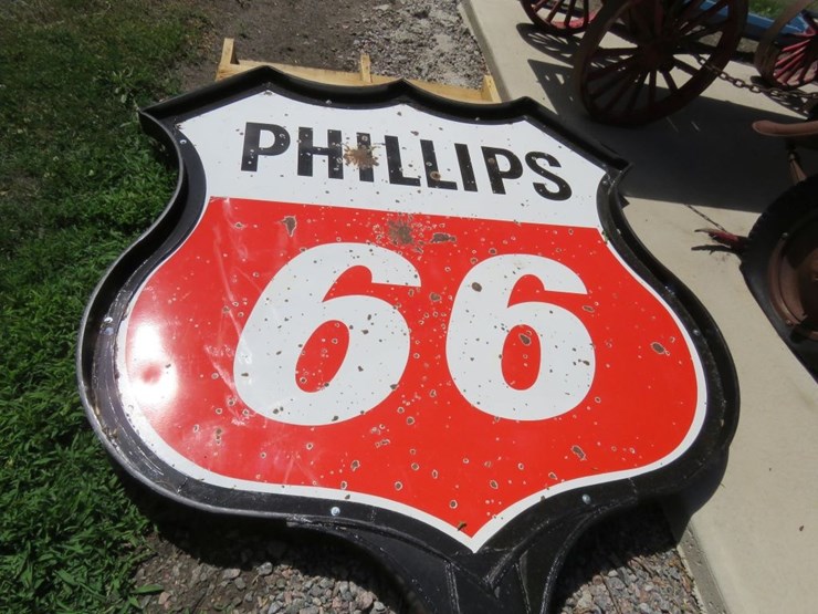 phillips-66-porcelain-sign-with-frame-and-pole-image-2