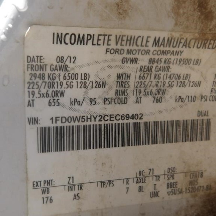 2012 FORD F550