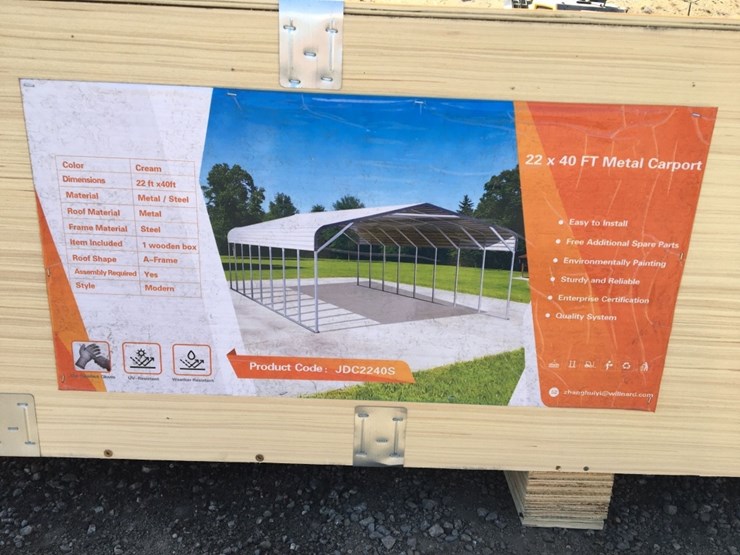 unused-22ft-x-40ft-x-13ft-metal-carport.-image-3