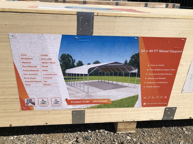 unused-22ft-x-40ft-x-13ft-metal-carport.-image-3