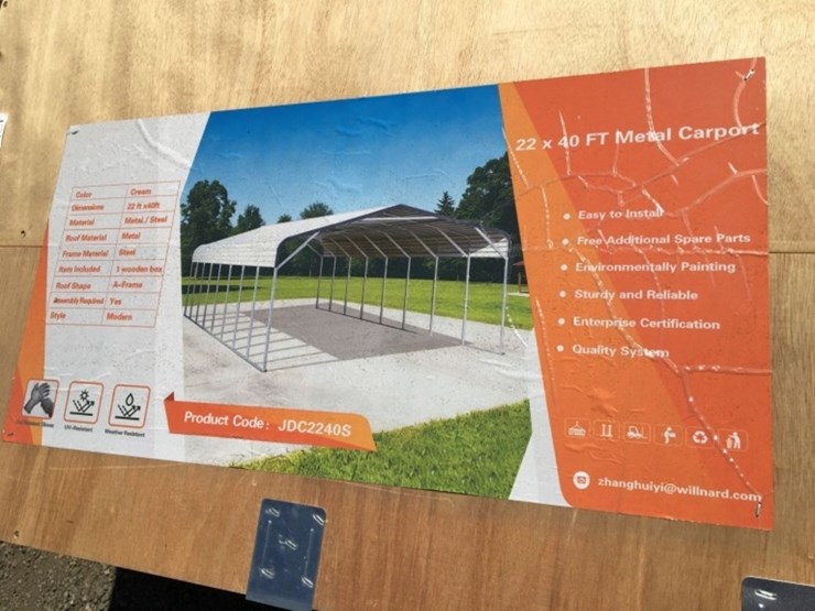 unused-22ft-x-40ft-x-13ft-metal-carport.-image-3