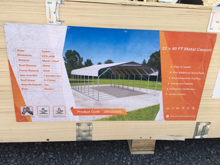 unused-22ft-x-40ft-x-13ft-metal-carport.-image-3