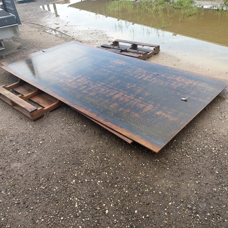 Qty of 2 — 2026 SKLP 5ft x 10ft Steel Plates, 0.4 in Thick (Unused)