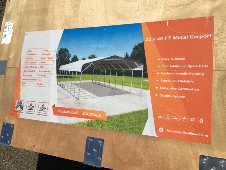 unused-22ft-x-40ft-x-13ft-metal-carport.-image-3
