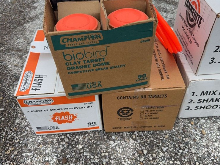 do-all-outdoors-clay-target-thrower,-steel-target-stand,-champion-clay-targets,-and-tannerite-targets-lot-image-6