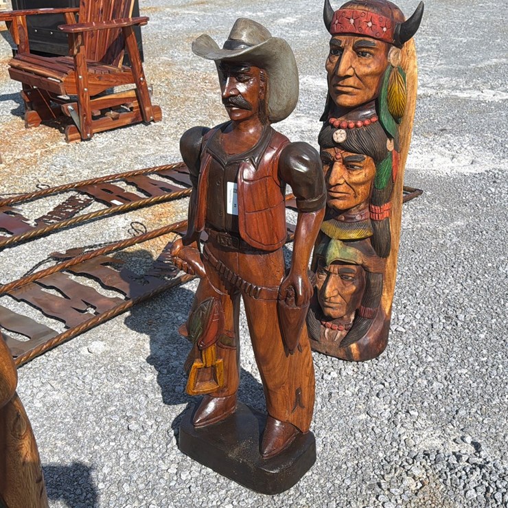 #64 • SMALL TEAKWOOD COWBOY STATUE