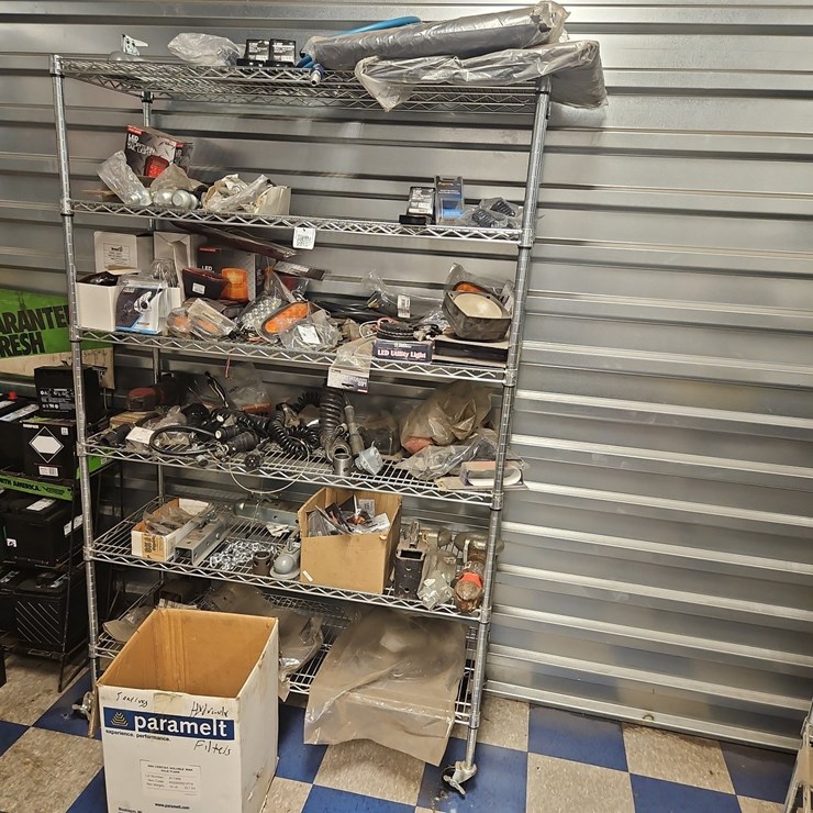 ROLLING SHELF WITH CONTENTS