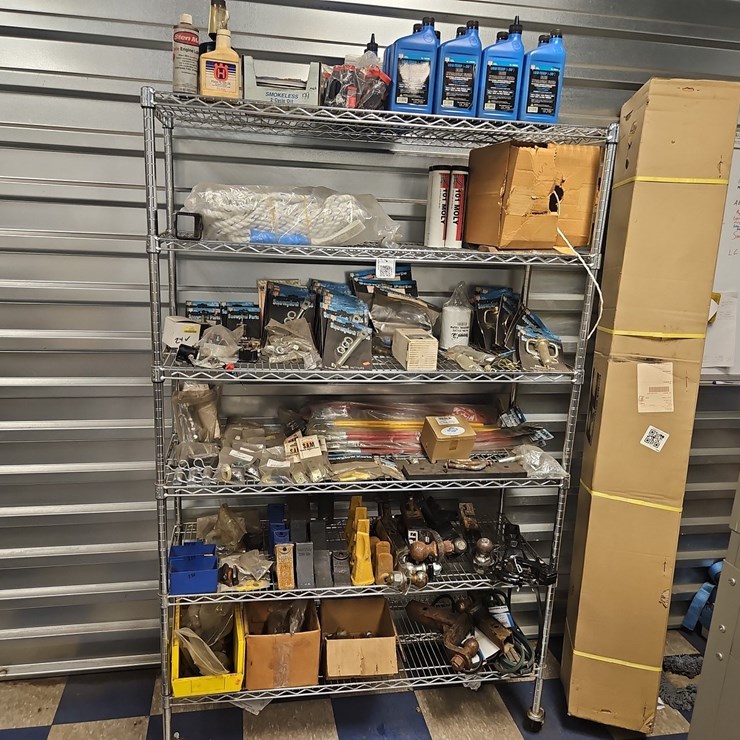 ROLLING SHELF WITH CONTENTS
