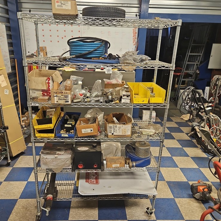 ROLLING SHELF WITH CONTENTS