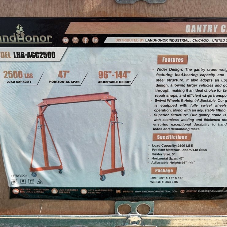 #40 • Unused Landhonor 2500LB Gantry Crane