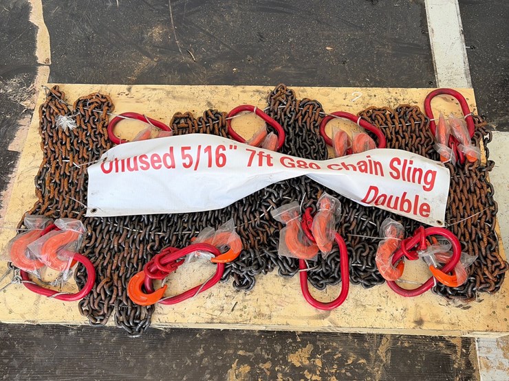 #60-•-8-unused-5/16”-7ft-g80-double-chain-slings-image-1
