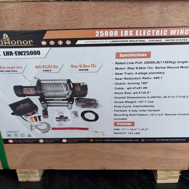 #28 • Unused Landhonor 25,000LBS Electric Winch