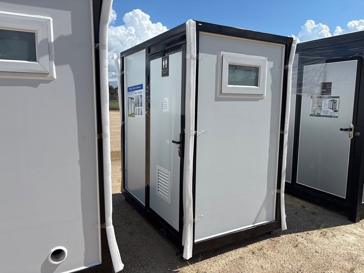 #1302-•-portable-bathroom-w/-shower-white/-black-frame-image-1