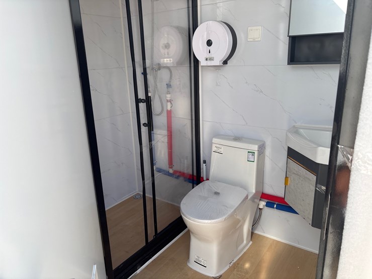 #1302-•-portable-bathroom-w/-shower-white/-black-frame-image-3