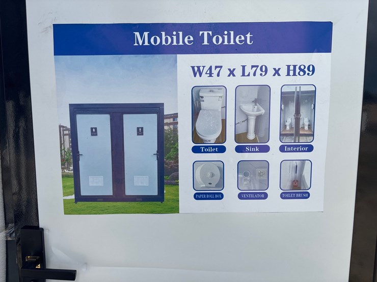 #1309-•-mobile-double-toilet-white-w/-black-frame-image-2