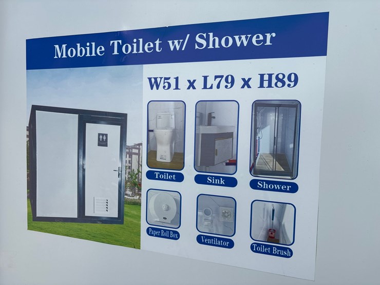 #1302-•-portable-bathroom-w/-shower-white/-black-frame-image-2