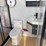 #1302-•-portable-bathroom-w/-shower-white/-black-frame-image-4