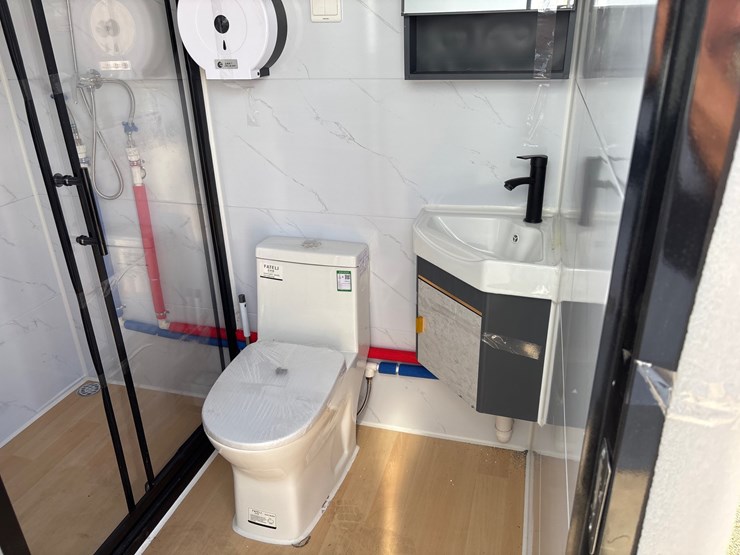 #1302-•-portable-bathroom-w/-shower-white/-black-frame-image-4
