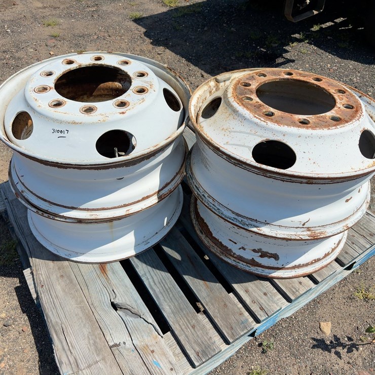 (4) 22.5 X 8.25 STEEL TRUCK WHEELS