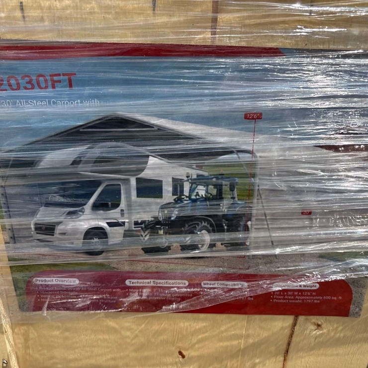 2026 20ft. x 30ft. Steel Carport with Enclosed Side Walls