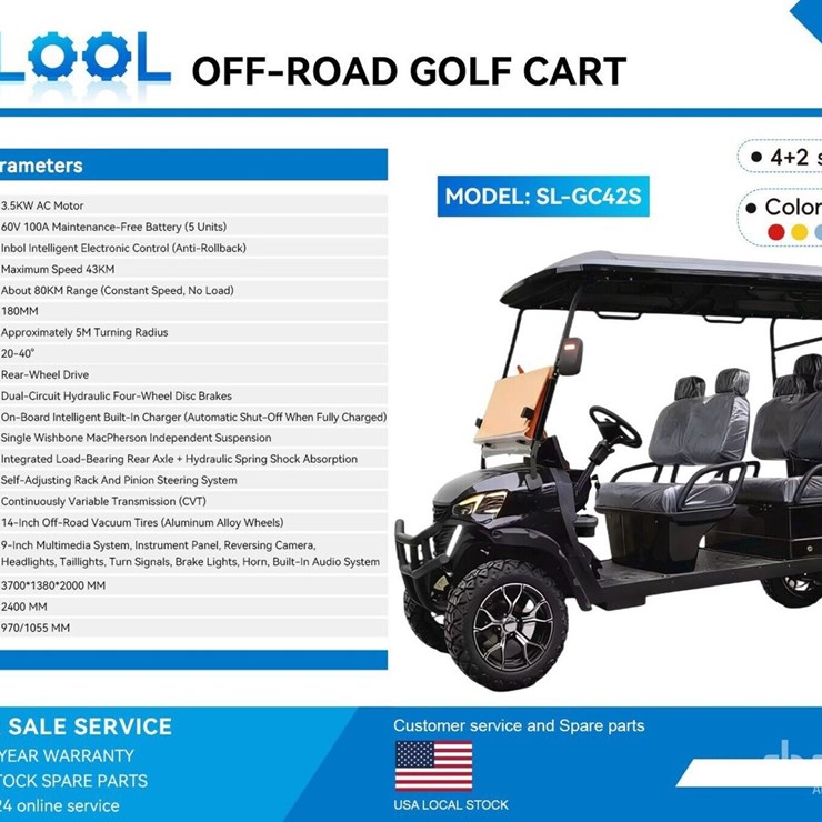 #197 • Unused SDLOOL GC42S Black Electric Golf Cart