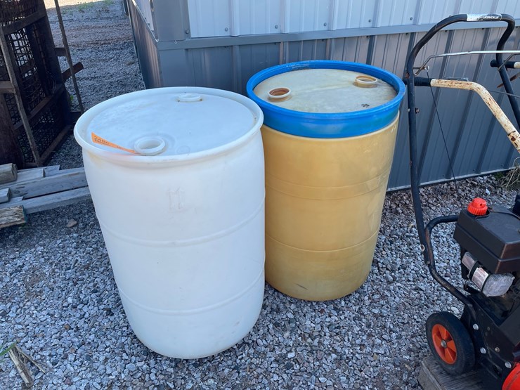 #2485-•-(2)-55-gallon-poly-drums-image-1