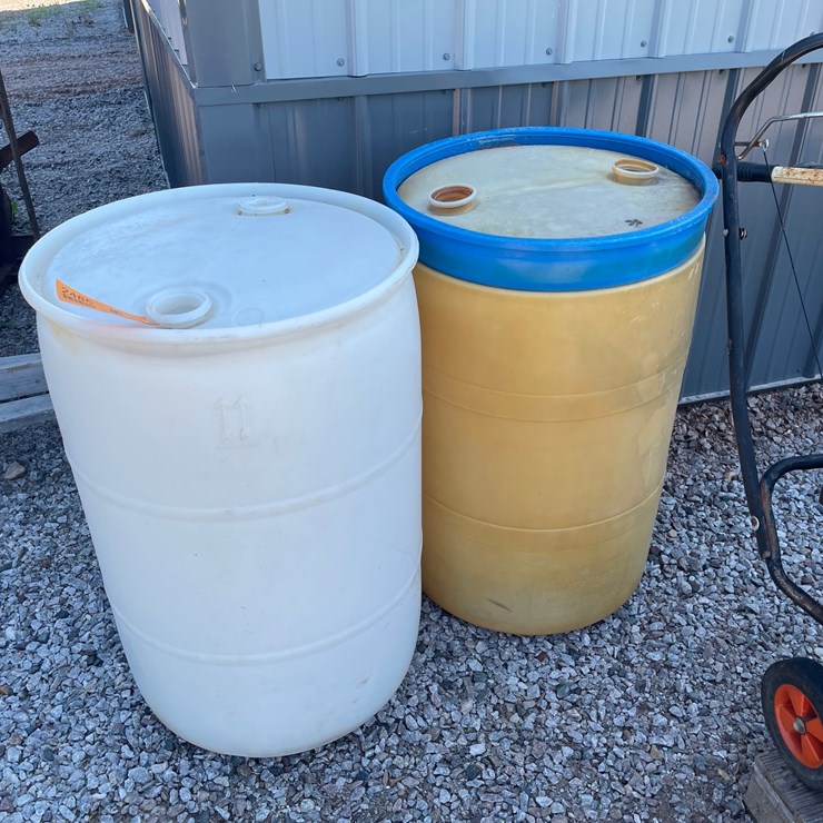#2485 • (2) 55-Gallon Poly Drums