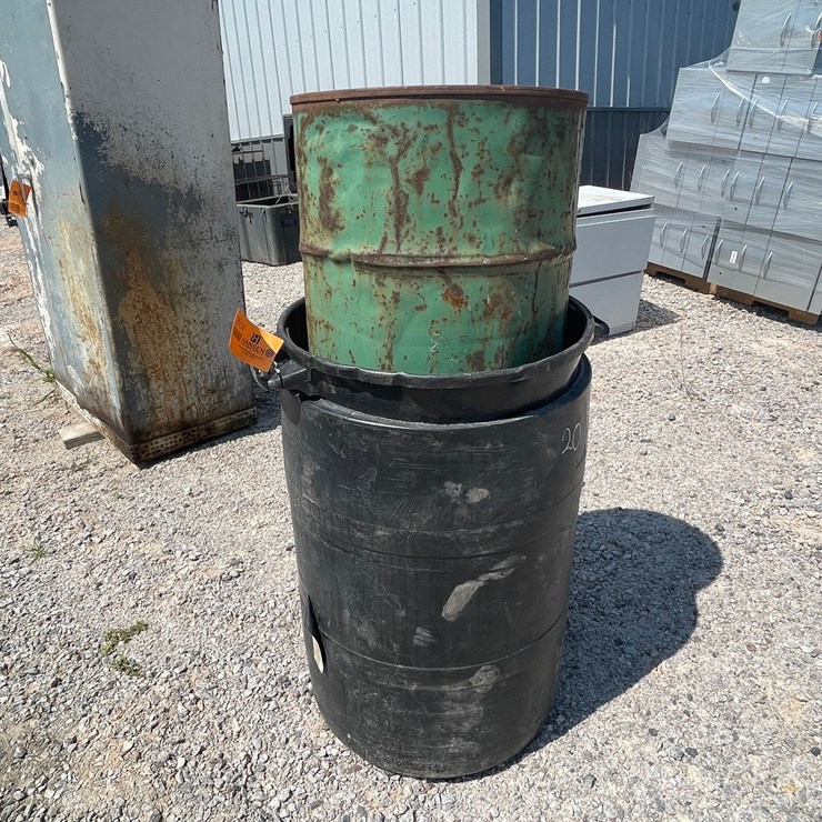 #2504 • Various Barrels and Air Hose