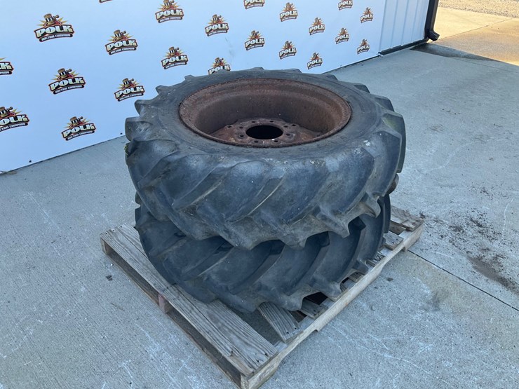 #5046-•-(2)-firestone-12.4-24-agricultural-tractor-tires-on-steel-rims-image-4